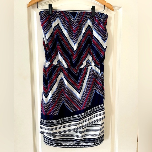 Express Multi Color Strapless Mini Dress Women’s Size Small - Picture 1 of 14